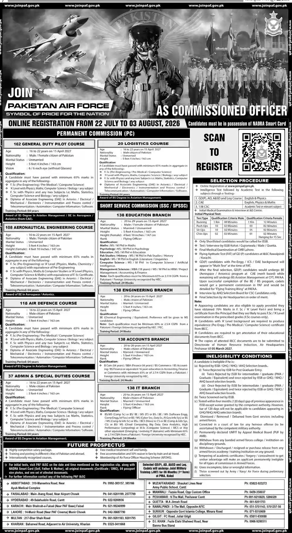 Apply for PAF Commissioned Officer Jobs 2026 In Pakistan Apply Online Registration