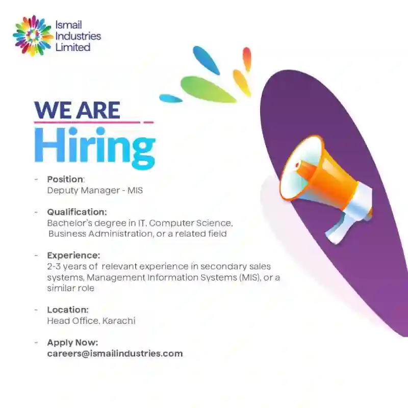 Ismail Industries Limited Invites Deputy Manager MIS In Karachi