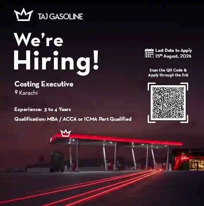Taj Gasoline Is Hiring Costing Executive Jobs 2026 In Karachi