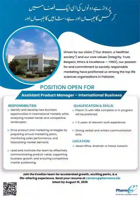 PharmEvo Assistant Product Manager Jobs 2026 In Karachi