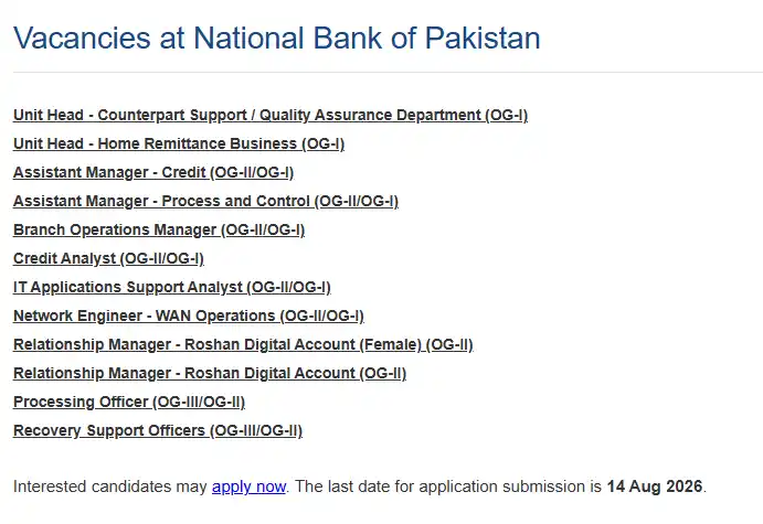 NBP Jobs 2026 Advertisement For Officer Grade I, II & III Apply www.sidathyder.com.pk