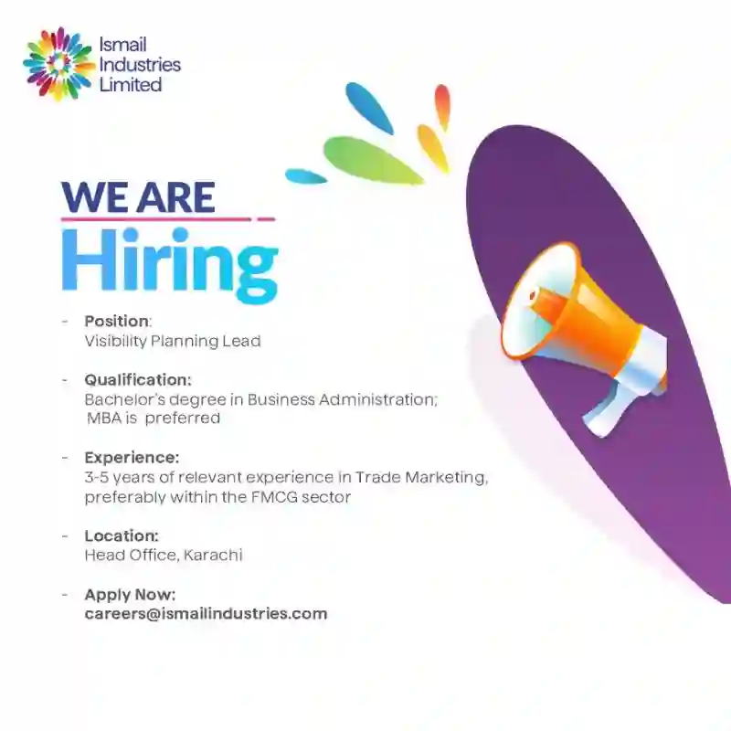 Ismail Industries Limited Invites Visibility Planning Lead Jobs 2026 In Karachi