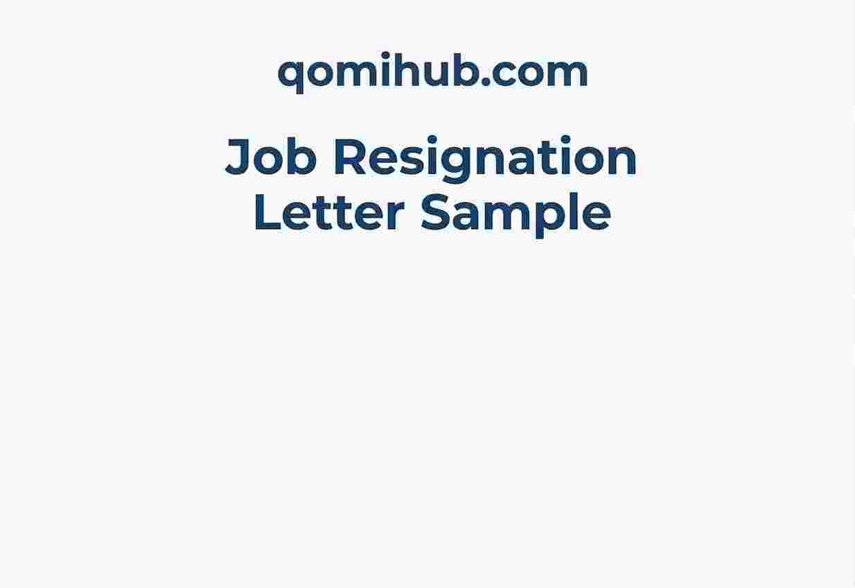 Job Resignation Letter Sample – Professional Format & Examples