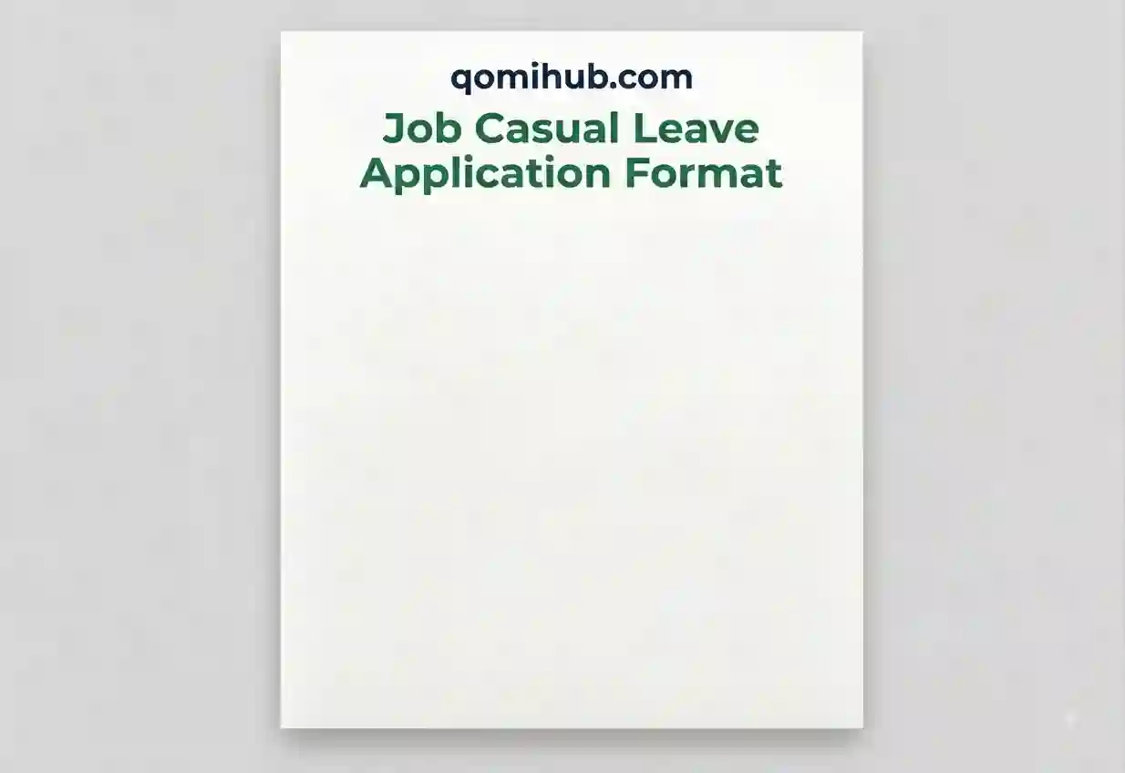 Job Casual Leave Application Format (CL) – Sample & Template