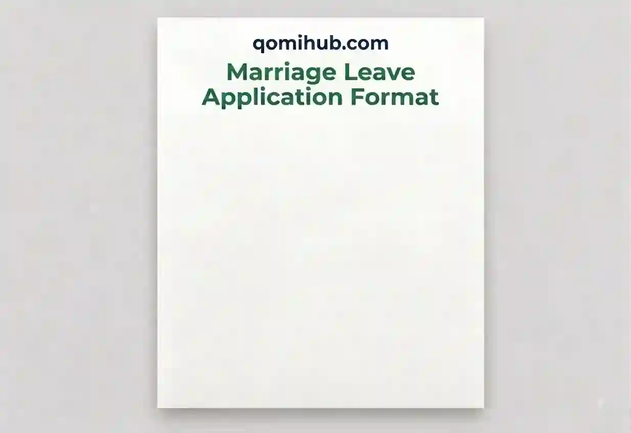 Marriage Leave Application Format