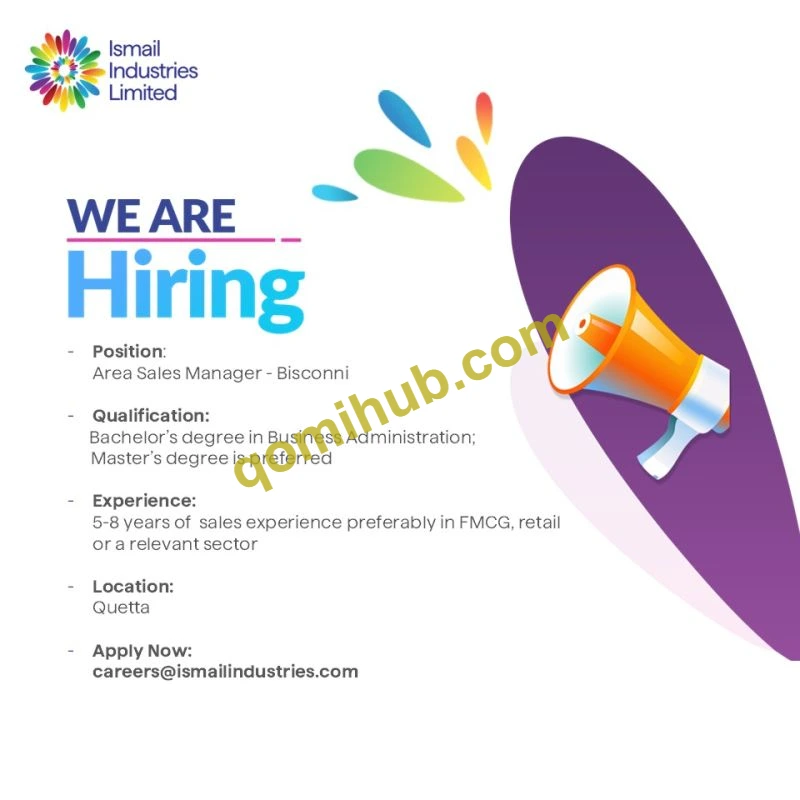 Ismail Industries Jobs 2026 – Apply Online Area Sales Manager in Quetta