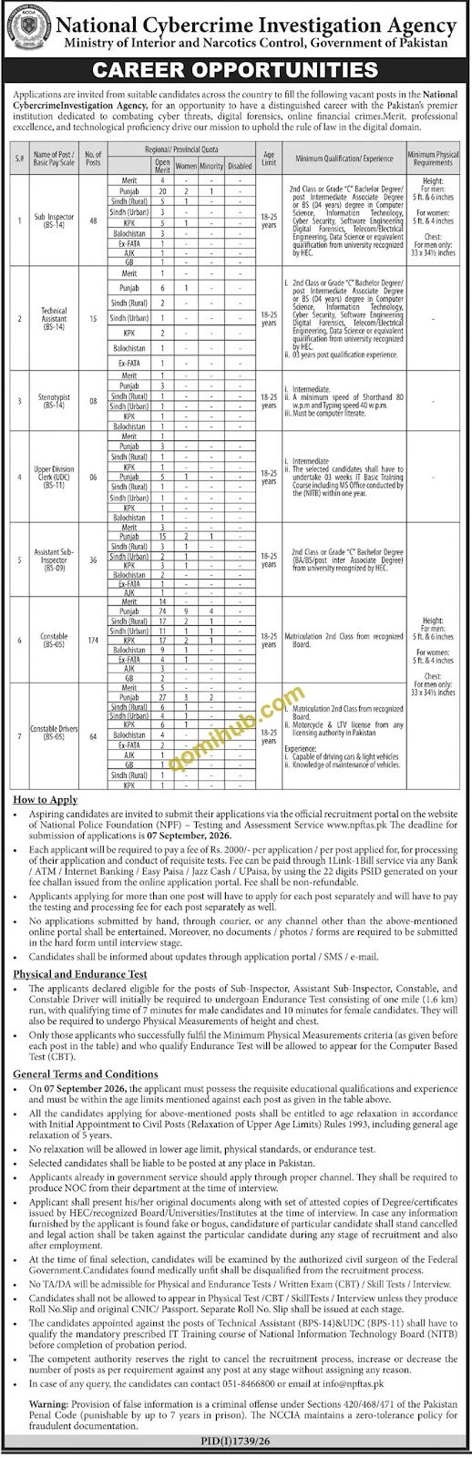 NCCIA Jobs 2026 Apply Online for 351+ Sub Inspector, ASI, Constable & Other Vacancies