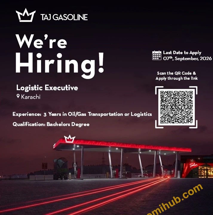 Taj Gasoline Opens Logistic Executive Jobs August 2026 in Karachi