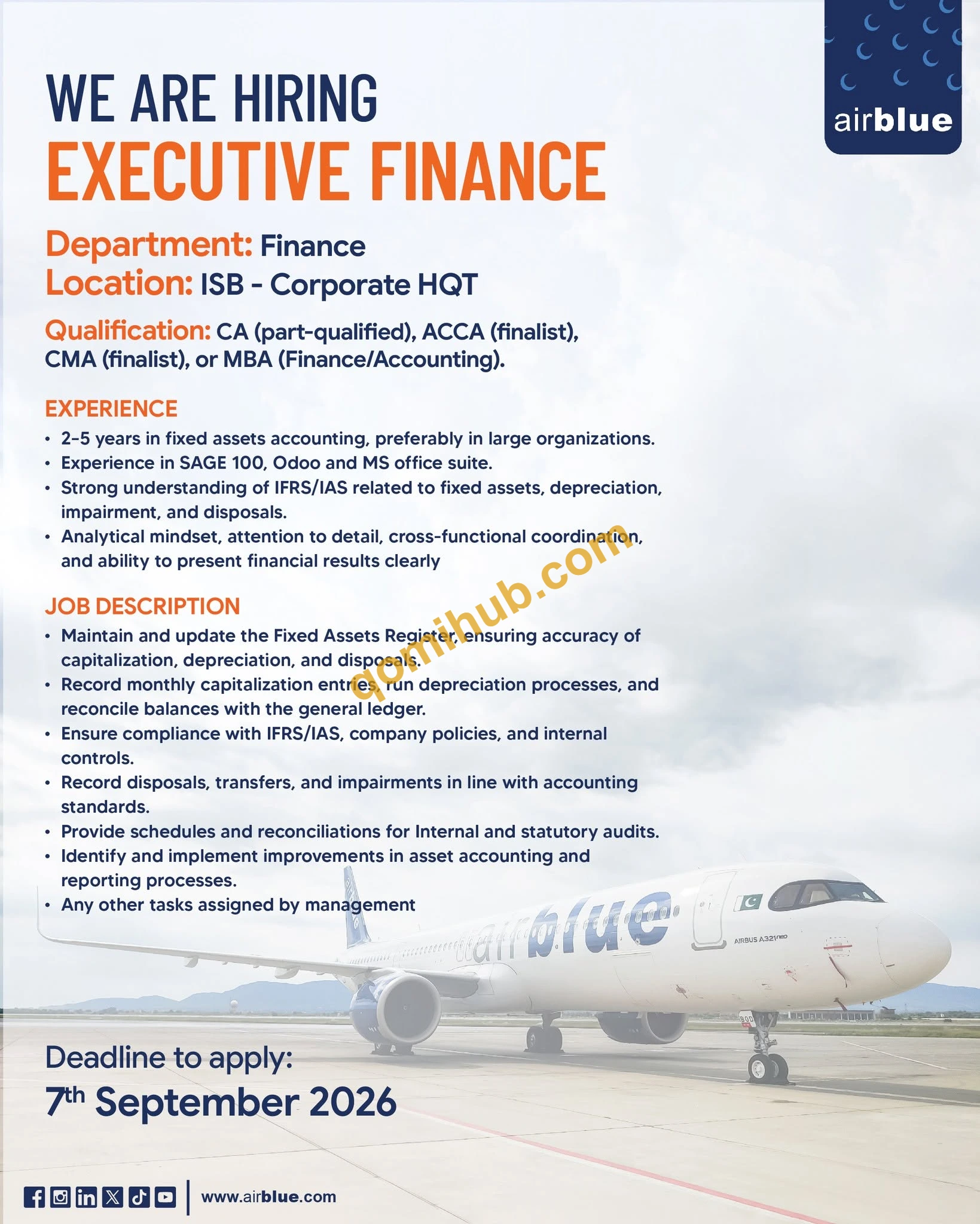 Airblue Executive Finance Jobs 2026 In Islamabad