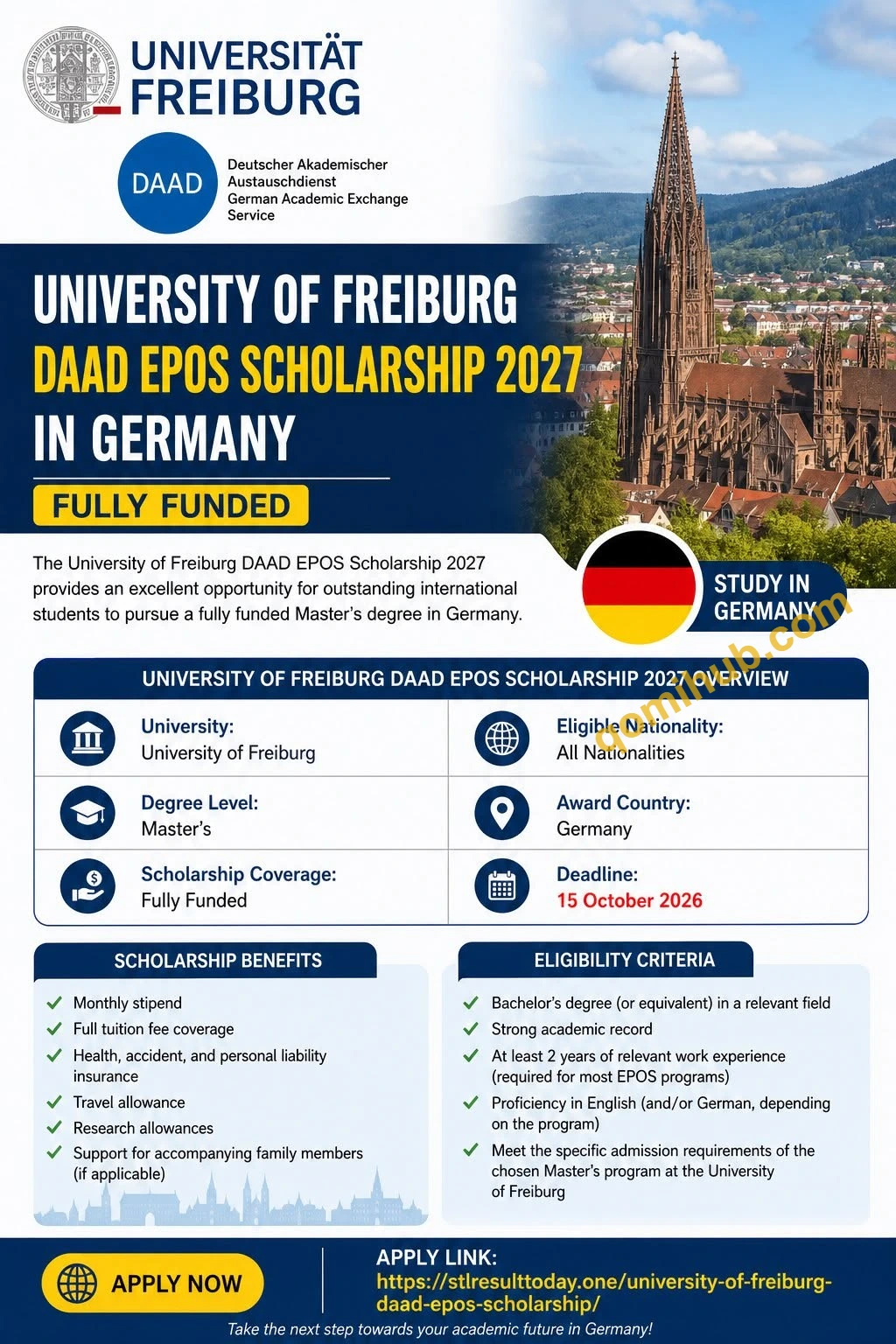 University of Freiburg DAAD EPOS Scholarship 2027 – Fully Funded Master's in Germany