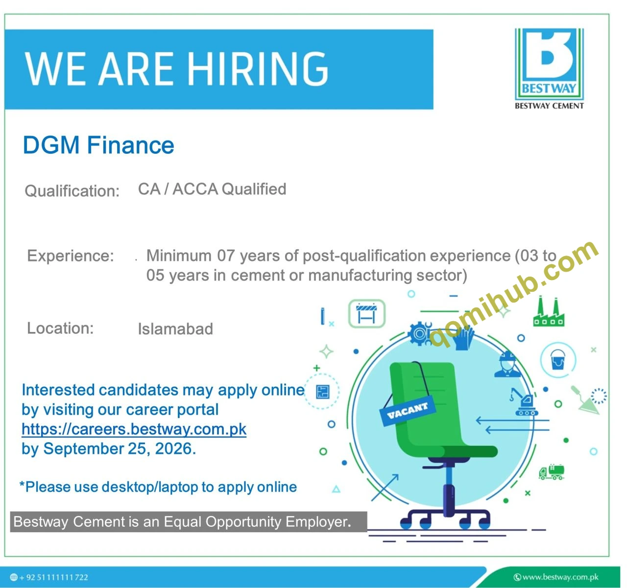Bestway Cement Ltd Jobs September 2026 In Islamabad