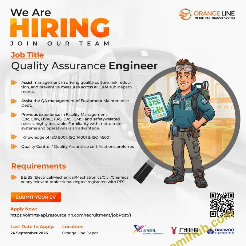 Orange Line Metro Rail Transit System Jobs 2026 In Lahore